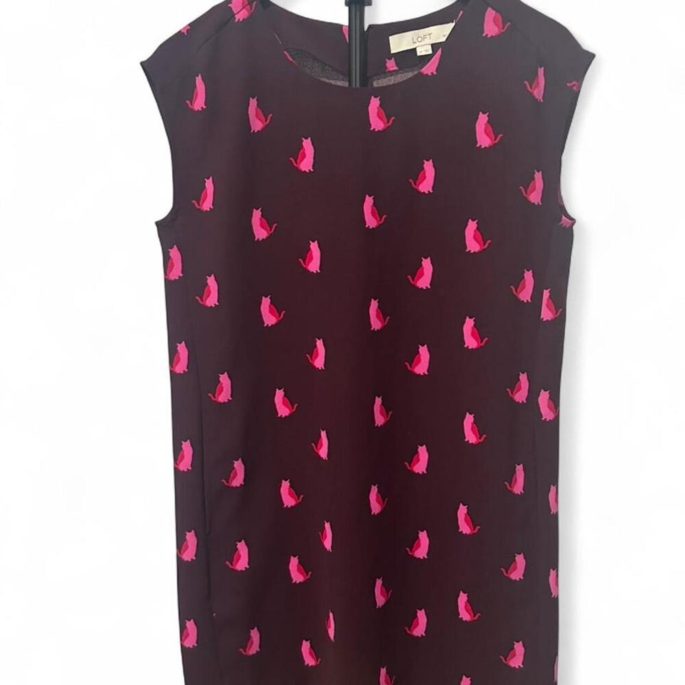 Loft burgundy and pink cat